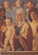 Giovanni Bellini The Virgin and Child Between Peter and Sebastian (mk05) oil painting artist